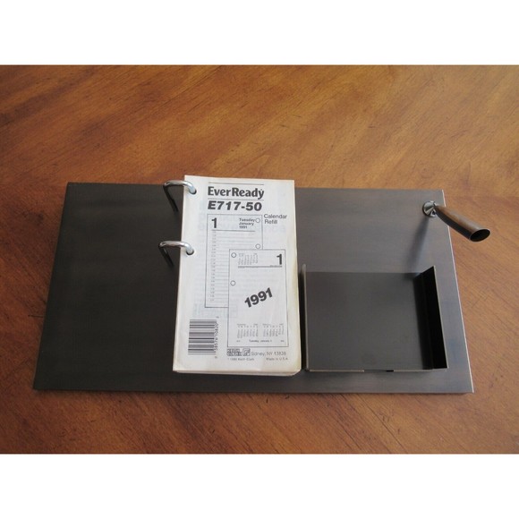 Vintage Smith Metal Arts Desk Set Pen Card Notes Holder Calendar Organizer - Picture 16 of 16